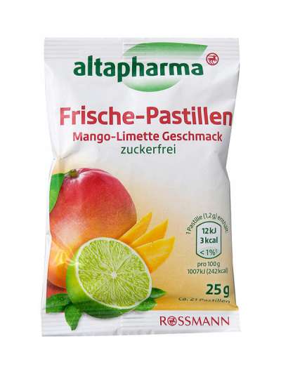 Altapharma frissítő cukorka bogyós gyümölcs/mangó/lime - 25 g