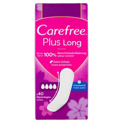 Carefree Plus Long tisztasági betét friss illattal - 40 db