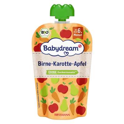 Babydream Bio gyümölcspüré almával, körtével és répával 6 hónapos kortól - 100 g