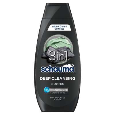 Schauma férfi mélytisztító sampon szénnel és agyaggal - 400 ml