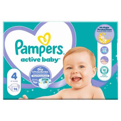 Pampers Active Baby Giant Pack pelenka 9-14 kg, méret: 4 - 76 db