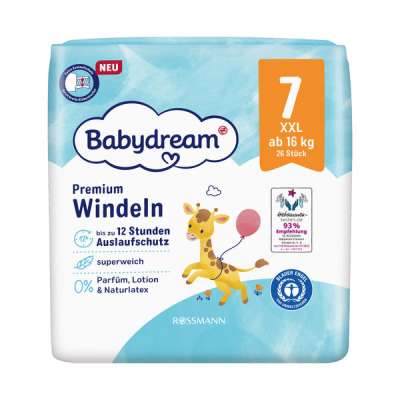 Babydream XXL nadrágpelenka 7-es méret, 16 kg-tól - 26 db
