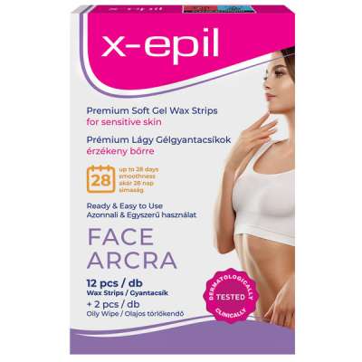 X-Epil Premium lágy gélgyantacsíkok arcra - 12 db