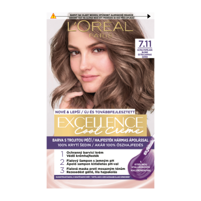 L'Oréal Paris Excellence Cool Creme 7.11 extra hamvas szőke - 1 db