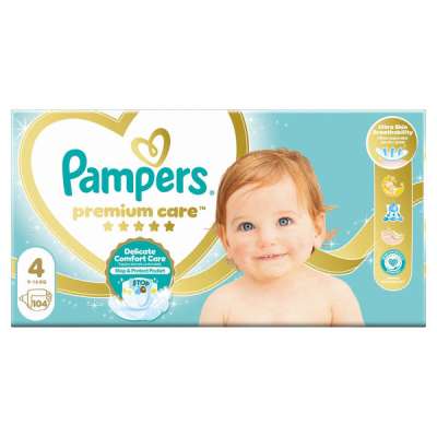 Pampers Premium Care Mega Pack pelenka 4-es méret, 9-14 kg - 104 db