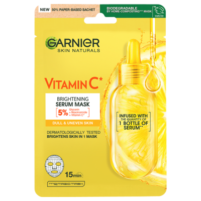 Garnier Skin Naturals Ragyogást adó fátyolmaszk C-vitaminnal - 28 g