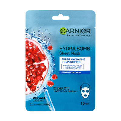 Garnier Skin Naturals Moisture+ Aqua Bomb textil maszk - 28 g