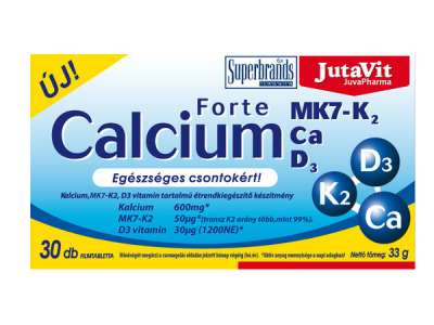 JutaVit Calcium+ D3+K2 Forte Filmtabletta - 30 db