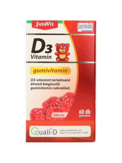 Jutavit D3-vitamin gumivitamin málna - 60 db