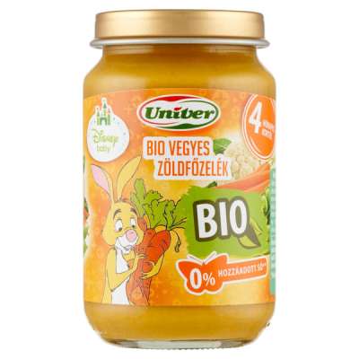 Univer Bio Bébiétel Vegyes Zöldség Főzelék Ízesítéssel 4 Hónapos Kortól - 163 g
