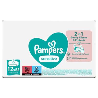 Pampers Sensitive törlőkendő (12*52 db) - 624 db