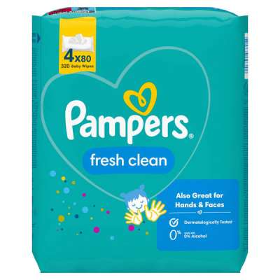 Pampers Fresh Clean nedves törlőkendő (4x80) - 320 db