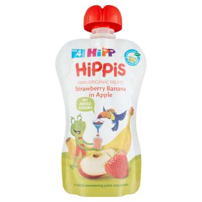 Hipp gyümölcspüré eper - banán - alma 4 hónapos kortól - 100 g