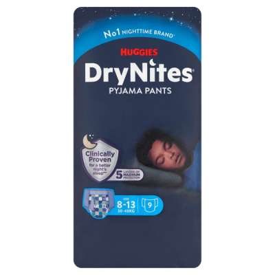 Huggies DryNites éjszakai bugyipelenka fiúknak 8-13 év - 9 db