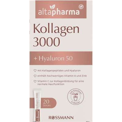 Altapharma Kollagen 3000 + Hyaluron 50 étrend-kiegészítő italpor - 20 db