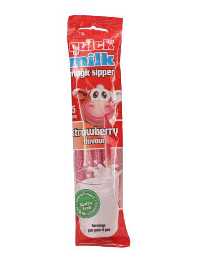 Quick Milk szívószál eper izű - 30 g