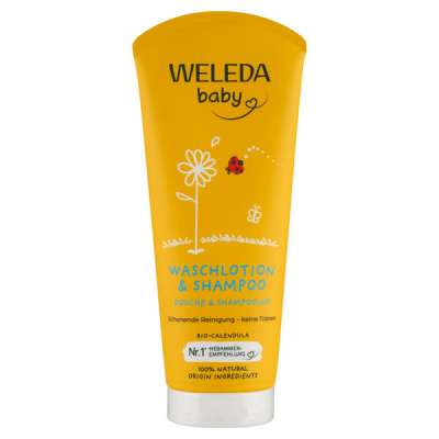 Weleda Bio Natur Baba Tusfürdő és Sampon, körömvirágos - 200 ml