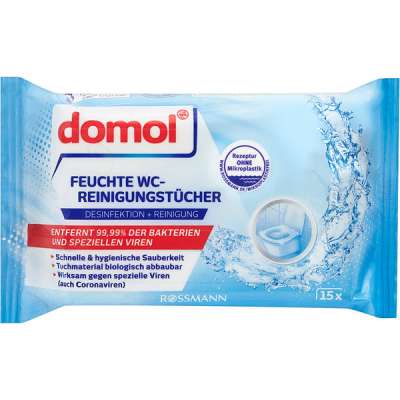 Domol nedves WC-tisztító kendő - 15 db