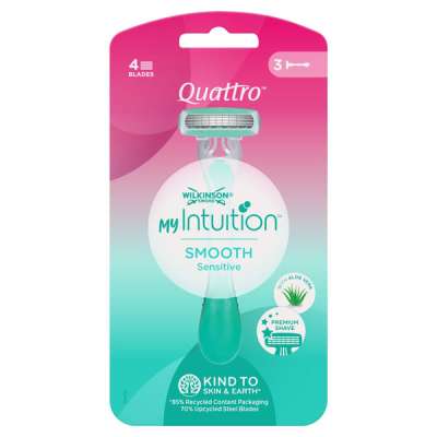 Wilkinson Quattro For Women Sensitive 4 pengés eldobható borotva - 3 db