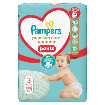 Pampers Premium Care bugyipelenka 6-11 kg, méret: 3 - 70 db