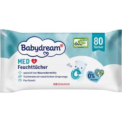 Babydream Med nedves törlőkendő - 80 db
