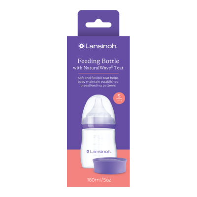 Lansinoh cumisüveg lassú folyású etetőcumival + fedéllel, 160 ml - 1 db