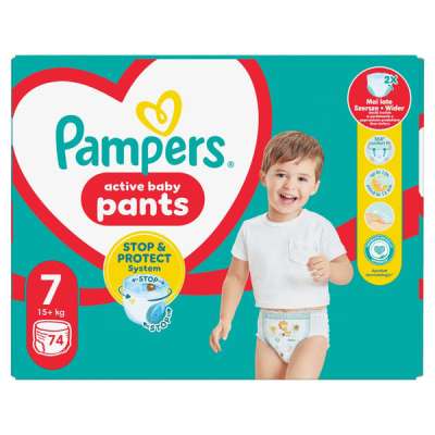 Pampers Active Baby Mega Pack bugyipelenka 15+ kg, méret: 7 - 74 db