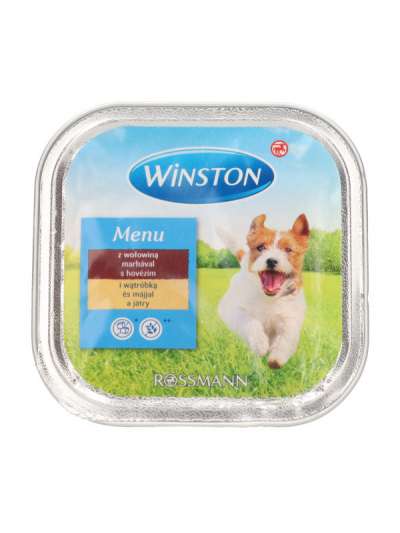 Winston Fenséges Menü alutasak kutyáknak, marhahús és máj - 150 g