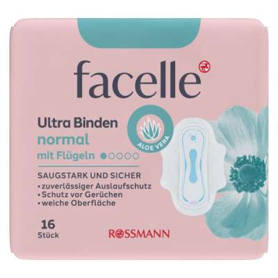 Facelle Ultra szárnyas betét aloe vera kivonattal - 16 db