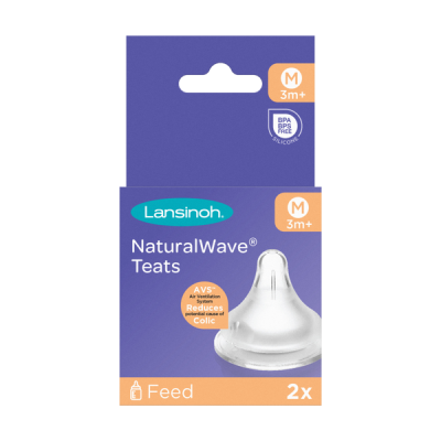 Lansinoh közepes folyású etetőcumi, M, 3 hónapos kortól - 2 db