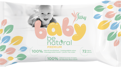 Silky Baby Be Natural Premium törlőkendő - 72 db