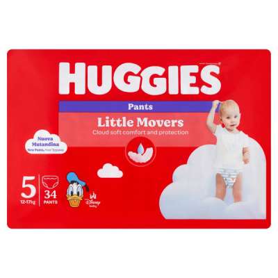 Huggies Little Movers 5 bugyipelenka 12-17 kg - 34 db