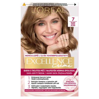 L'Oréal Paris Excellence krémes, tartós hajfesték 7 szőke - 1 db