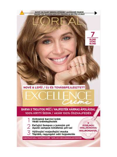 L'Oréal Paris Excellence krémes, tartós hajfesték 7 szőke - 1 db