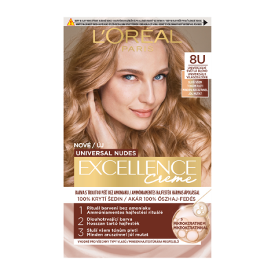 L'Oréal Paris Excellence Creme Universal Nudes krémhajfesték /8U világosszőke - 1 db