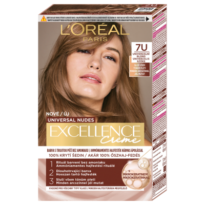 L'Oréal Paris Excellence Creme Universal Nudes krémhajfesték /7U szőke - 1 db