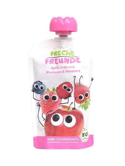 Freche Freunde bio gyümölcspüré alma, vörösáfonya - 100 g