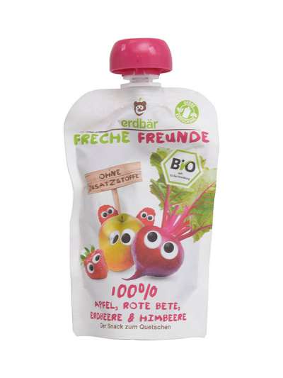 Freche Freunde bio gyümölcspüré alma, eper, cékla - 100 g