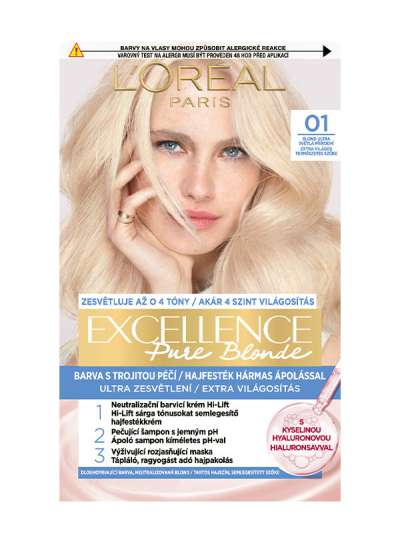 L'Oréal Paris Excellence krémes, tartós hajfesték 01 extra világos természetes szőke - 1 db