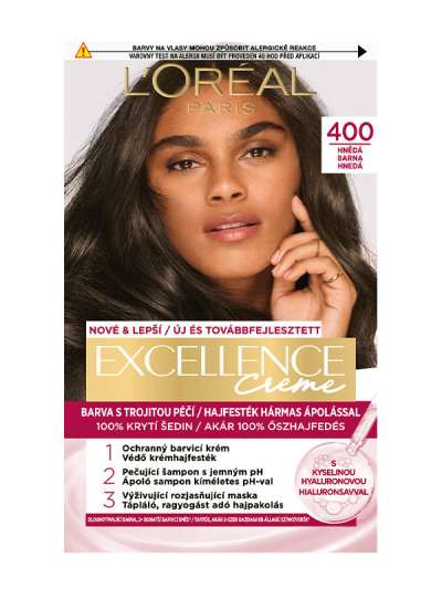 L'Oréal Paris Excellence krémes, tartós hajfesték 4 barna - 1 db
