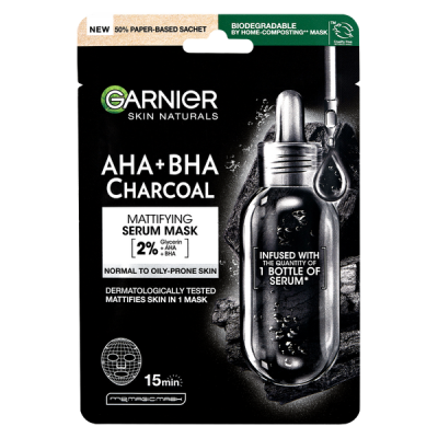 Garnier Skin Naturals Tisztító És Hidratáló Textil Maszk Tág Pórusokra - 28 g