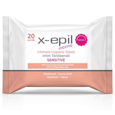 X-Epil Intimo Sensitive intim törlőkendő - 20 db