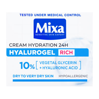 Mixa Hyalurogel Rich intenzíven hidratáló arcápoló krém - 50 ml