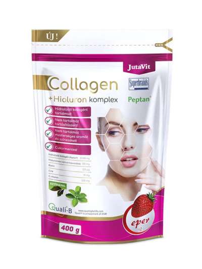 JutaVit Collagen+Hialuron Komplex italpor eper ízben - 400 g
