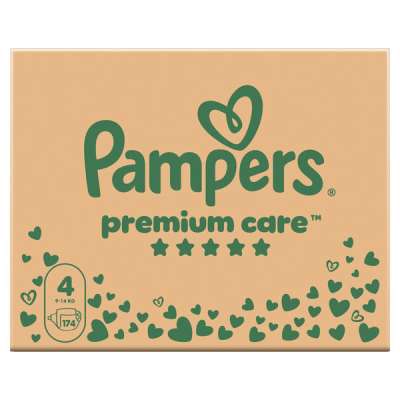Pampers Premium Care pelenka 4-es méret, 9-14 kg - 174 db