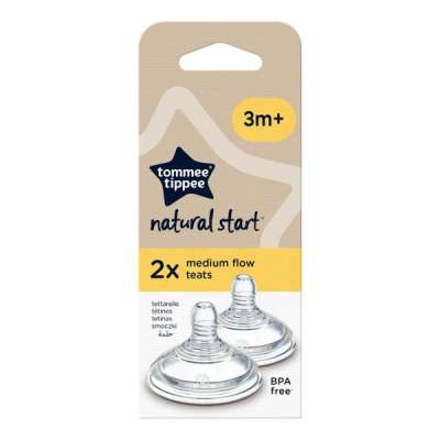 Tommee Tippee Natural Start közepes folyású etetőcumi 3 hónapos kortól - 2 db