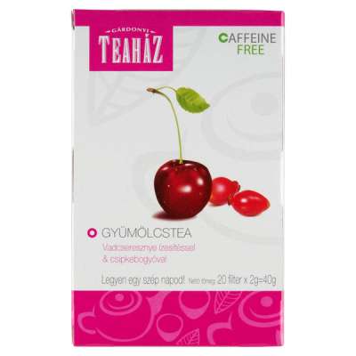 Gárdonyi Teaház gyümölcstea vadcseresznye ízesítéssel és csipkebogyóval - 40 g