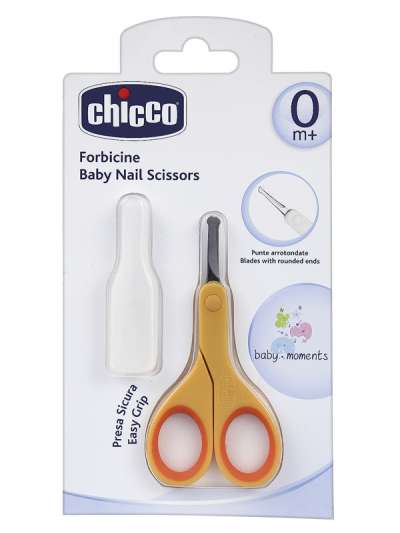 Chicco Narancssárga Színben Bébi Körömvágó Olló 0 Éves Kortól - 1 db