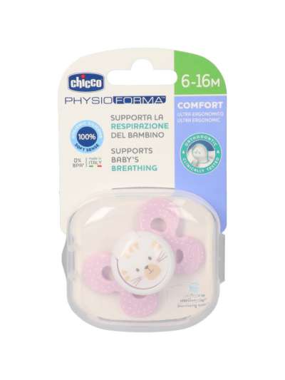 Chicco Physio Comfort szilikon cumi 6-16 hónapos kortól, rózsaszín - 1 db