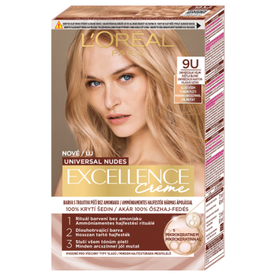 L'Oréal Paris Excellence Creme Universal Nudes krémhajfesték /9U nagyon világosszőke - 1 db